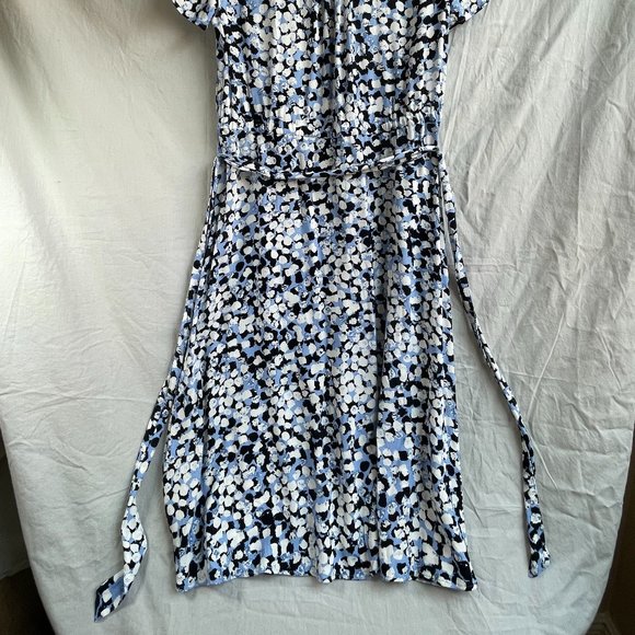 Talbots Blue Floral Short Sleeve Dress 8 Petite - Picture 4 of 6